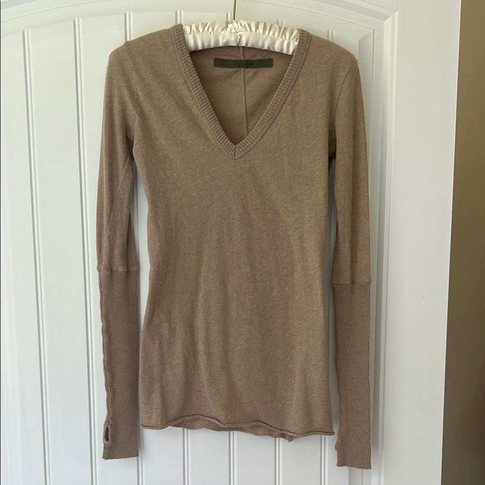 Enza Costa Khaki Cashmere Long Sleeve